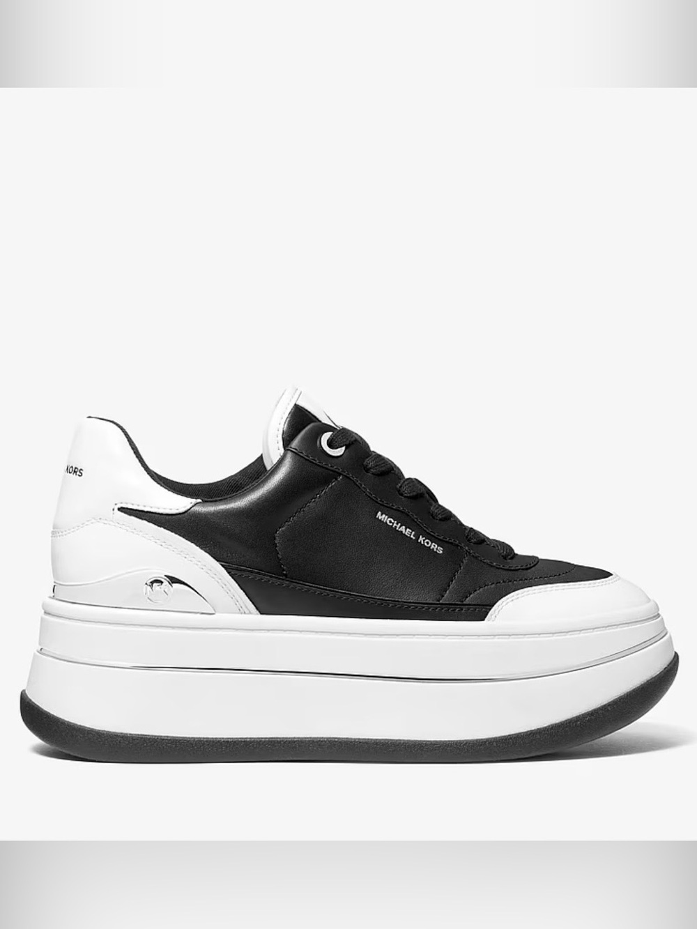 MICHAEL KORS HAYES LEATHER PLATFORM SNEAKERS Sz 8.5 NIB
